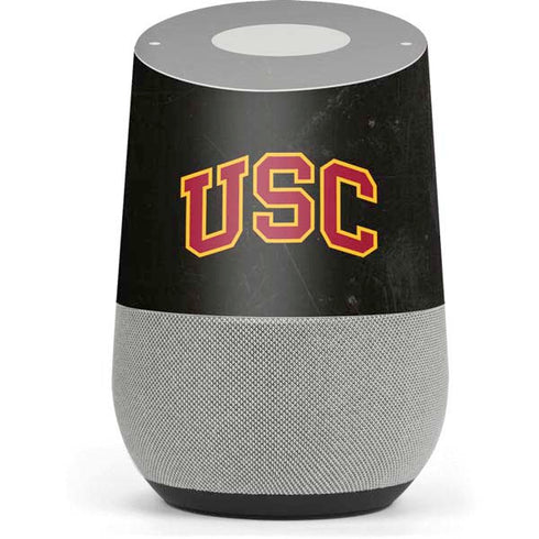 University of Southern California USC Logo Black Distressed Google Home Skin
